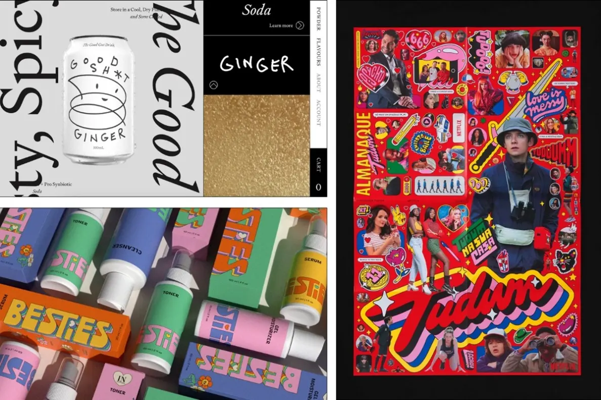 kolaż screenów z Shopify Design Trends