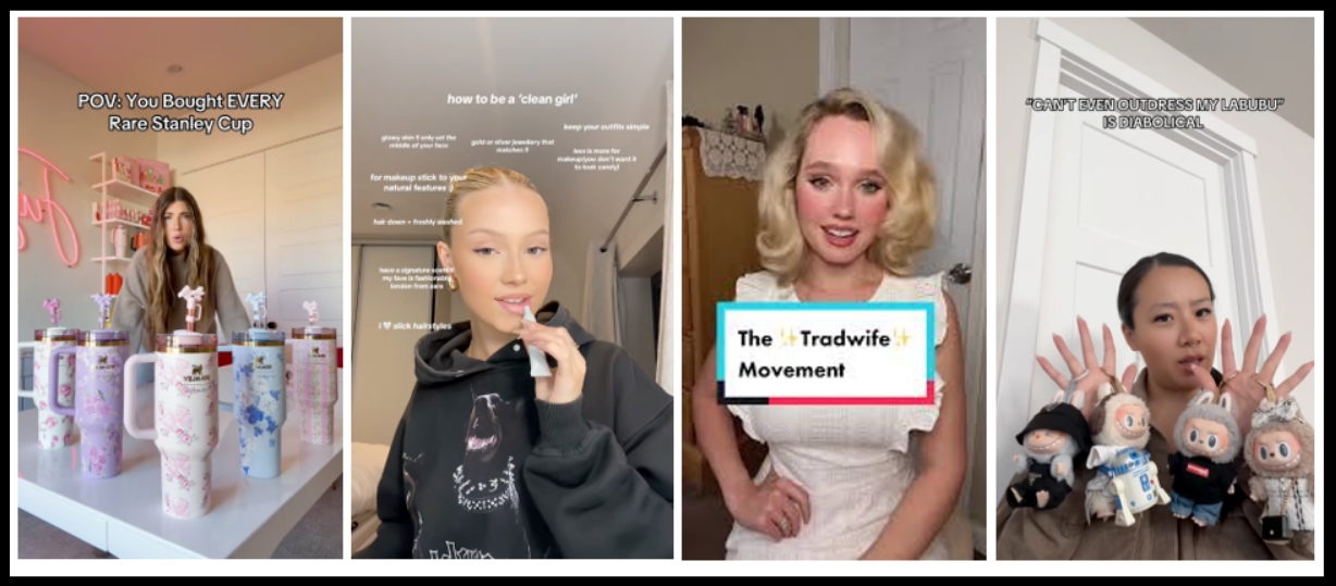 kolaż screenów z amerykańskiego TikToka